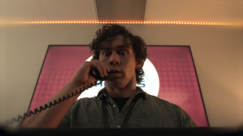 Surpised man on telephone